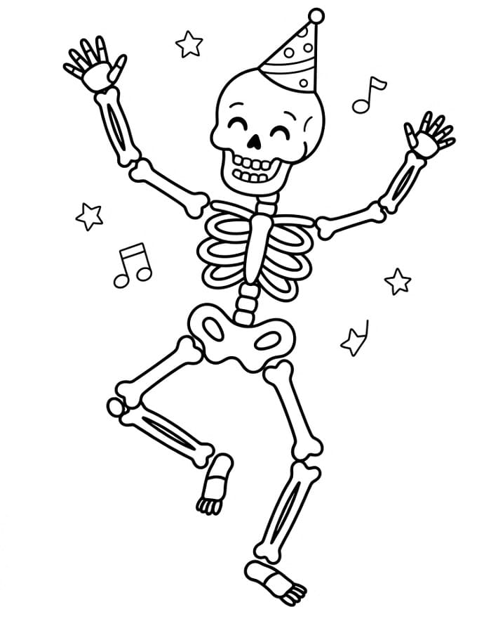 Skelett auf einer Party